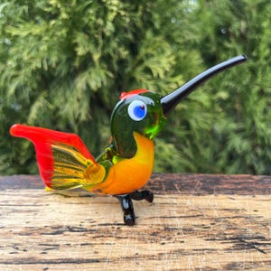 Hummingbird Birds in Glass Gifts for Girls Chinese New Year Gift Idea Art Glass Hummingbird Figurines Animal Collectible Hummingbird Statue