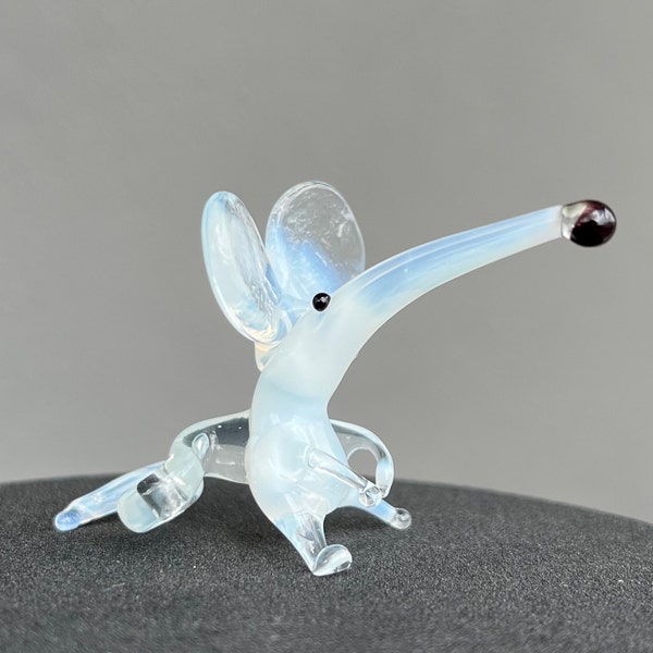 Glass Rat Miniature Micro Glass Rat Small Doll House Rat Sculpture Art Glass Tiny Rat Statue Rat Figurine Blown Glass Rat Mini Gifts