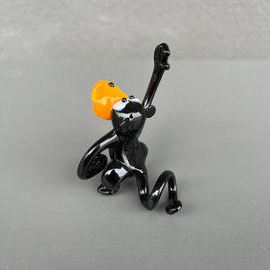 Black Glass Monkey Figurine Blown Glass Animal Collectible Monkey Lover Gifts Art Glass Monkey Sculpture Murano Decoration Glasswork Statue image 6