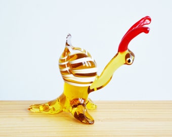 Sammlerstück Glasschnecke Figur Mundgeblasene Glasschnecke Kleintiere Glas Miniatur Spielzeug Murano Schnecke Tiere Tiny Blown Snail Collection Figur