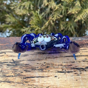 Blue Glass Crab Figurine – Hand Blown Murano Style Crab Sculpture – Ocean Decor – Crab Lover Gift image 6