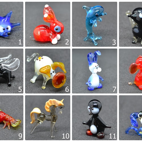 Small Glass Animals Miniature Mini Figurines Glass Animals - Etsy