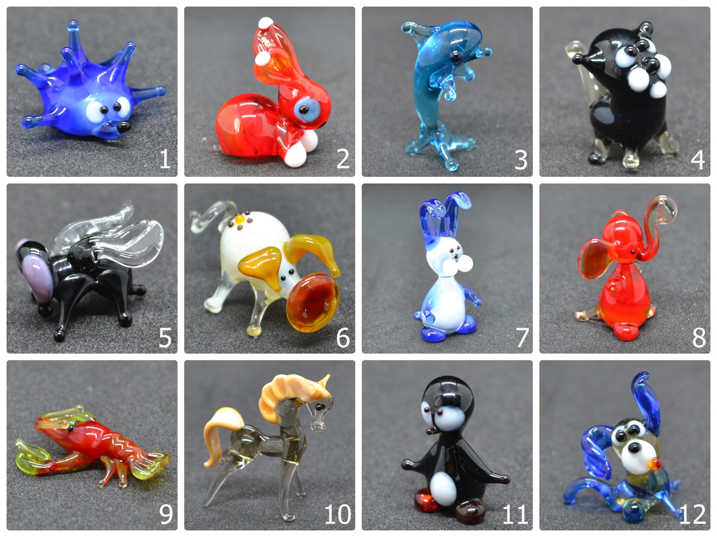 Small Glass Animals Figurine Tiny Little Glass Dollhouse - Etsy Small Glass Animals Figurine Tiny Little Glass Dollhouse - Etsy
