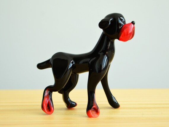 Sculpture Made Of Glass Dog Animals Glass Art Glass Handmade Blown Glass Figurine Art Blown Glass