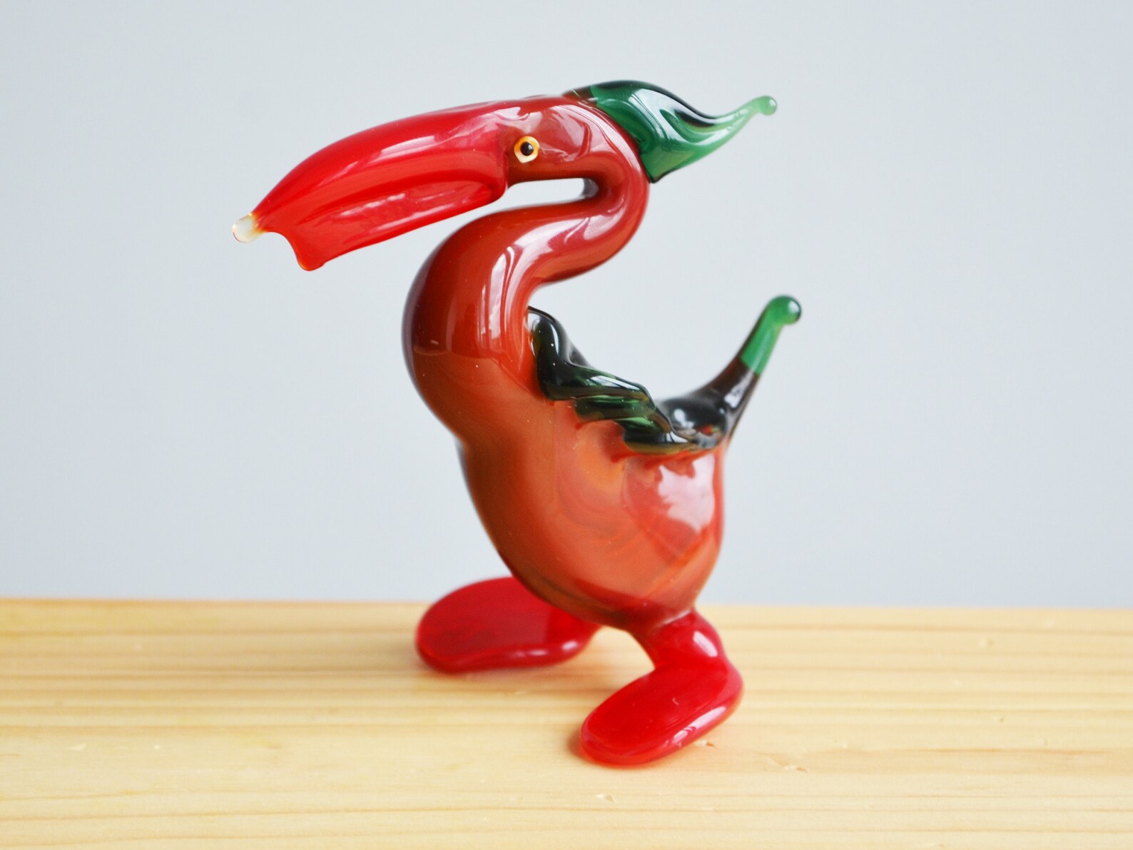 Glass Pelican Figurine Collectible Bird Sculpture Pelicans Etsy