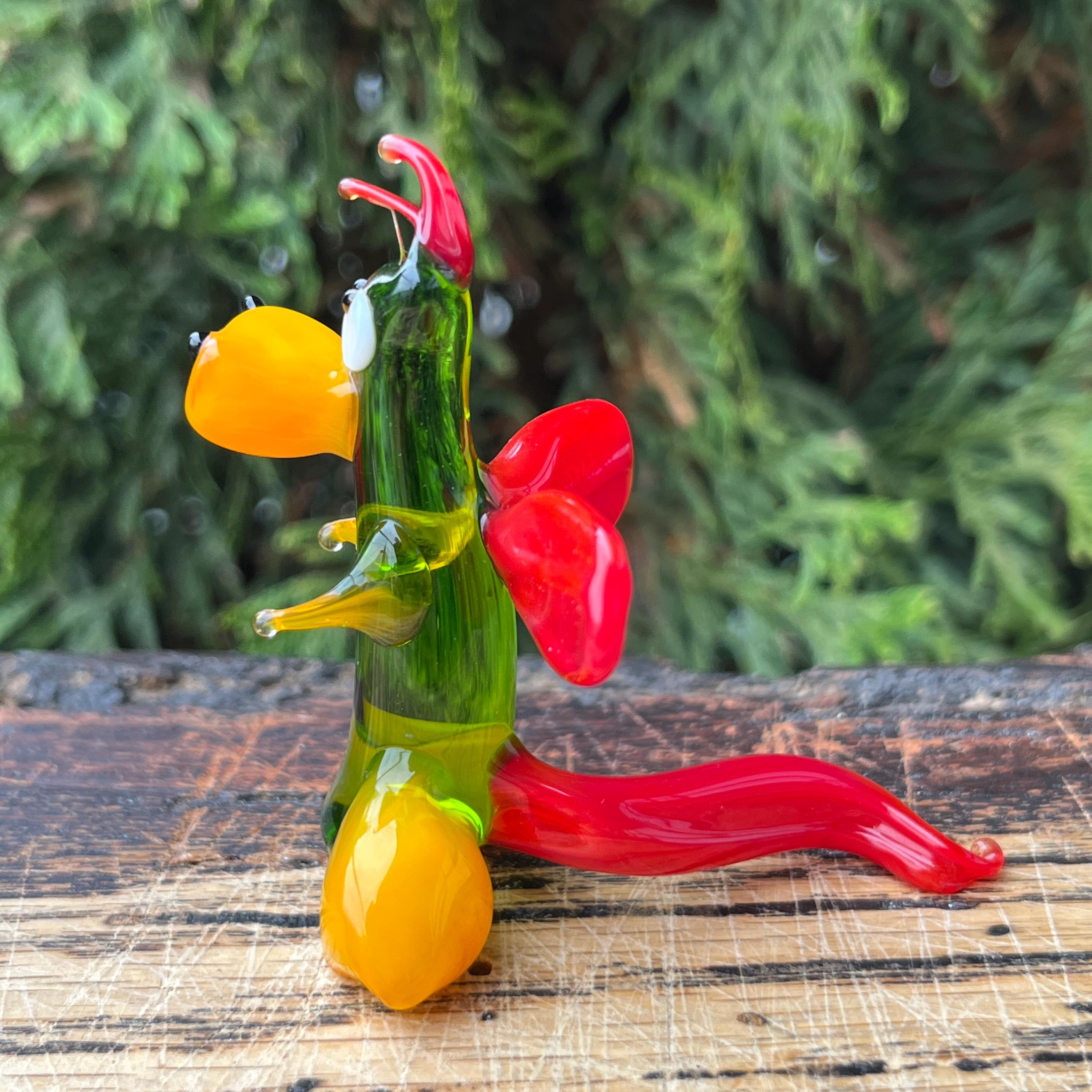 手吹きガラスのドラゴンの置物：ムラーノスタイルのミニチュア - Etsy 日本