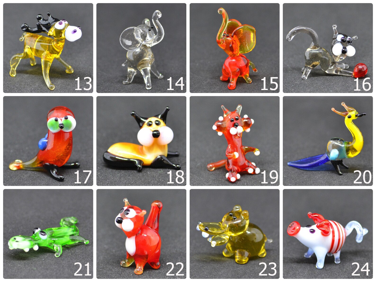 Small Glass Animals Miniature Mini Figurines Glass Animals Etsy