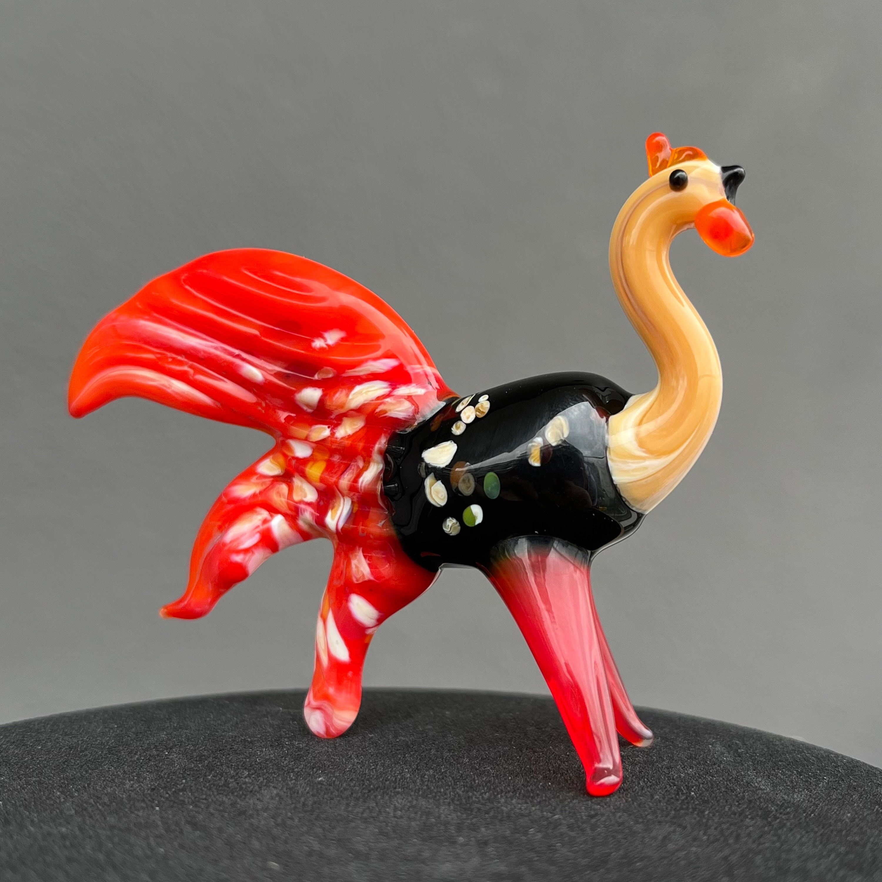 Glass Chicken Rooster New Year Gift Animal Collectible Figurine Rooster Hen Cock in Glass Gift Child Gift Chinese New Year BeautyGlassUA
