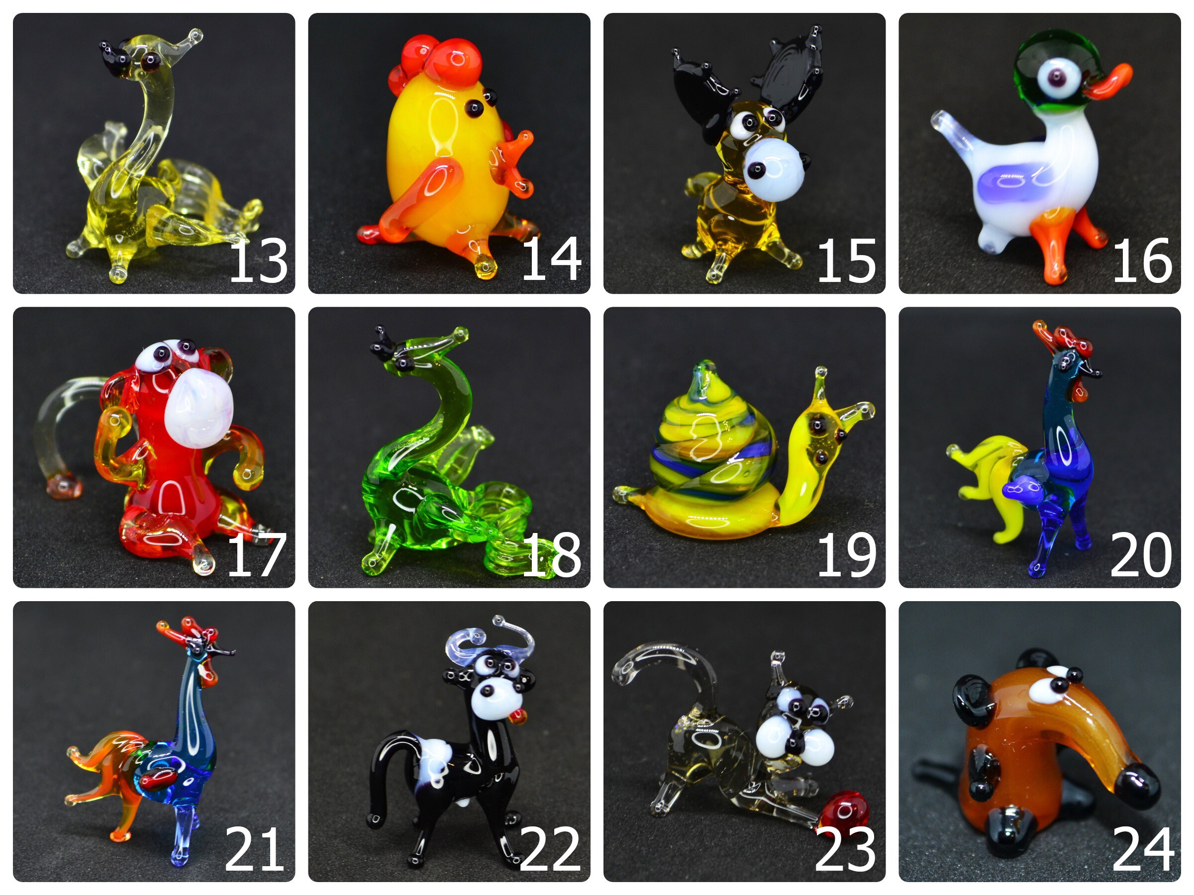 Small Glass Animals Miniature Mini Figurines Glass Animals Etsy