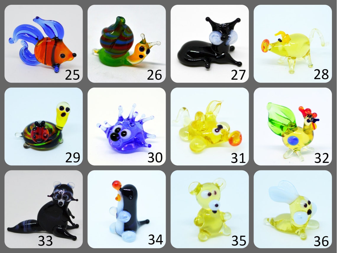 Glass Animals Tiny little murano glass dollhouse collectible Etsy