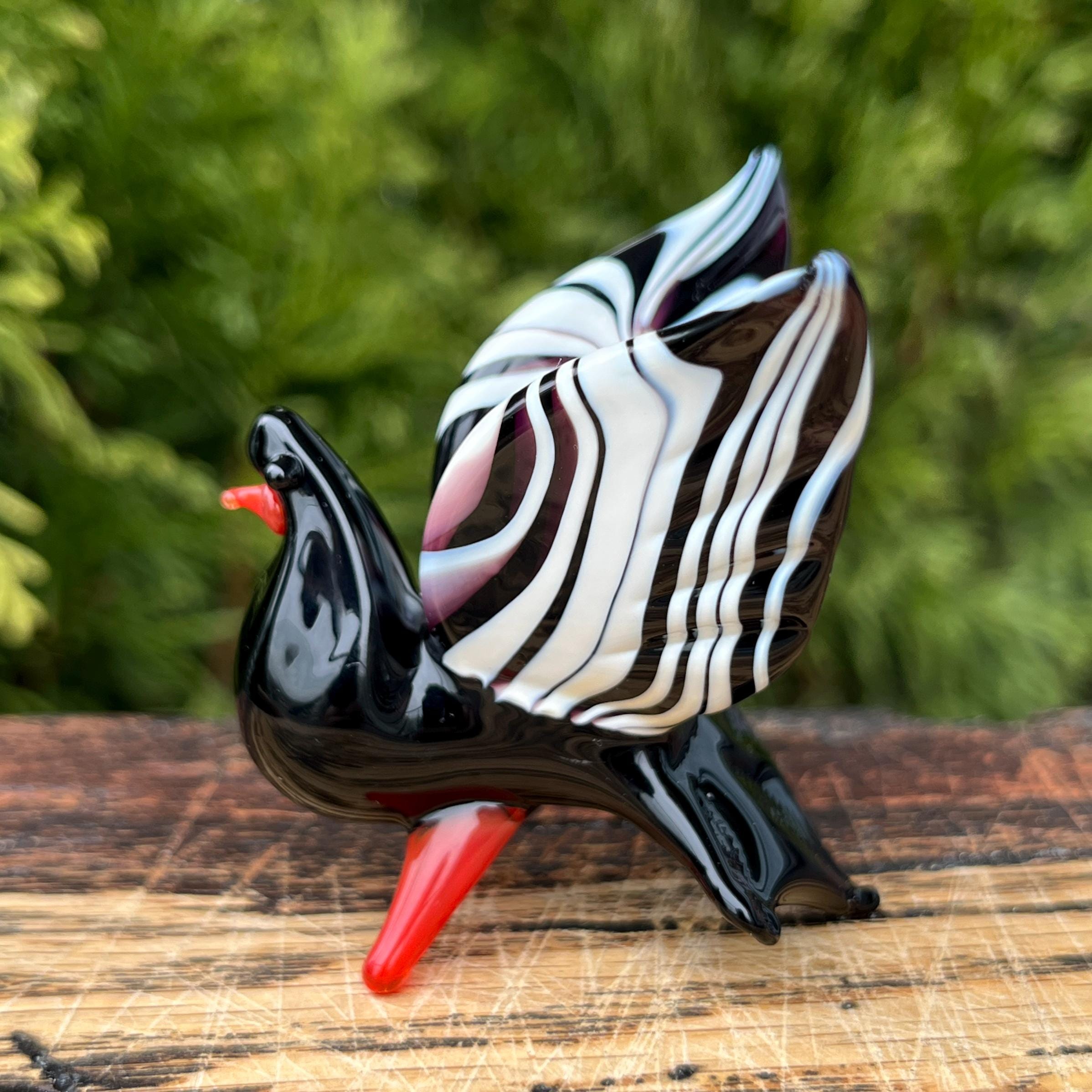 手吹きガラスの鳩の置物：ムラーノスタイルの鳥の彫刻 - Etsy 日本