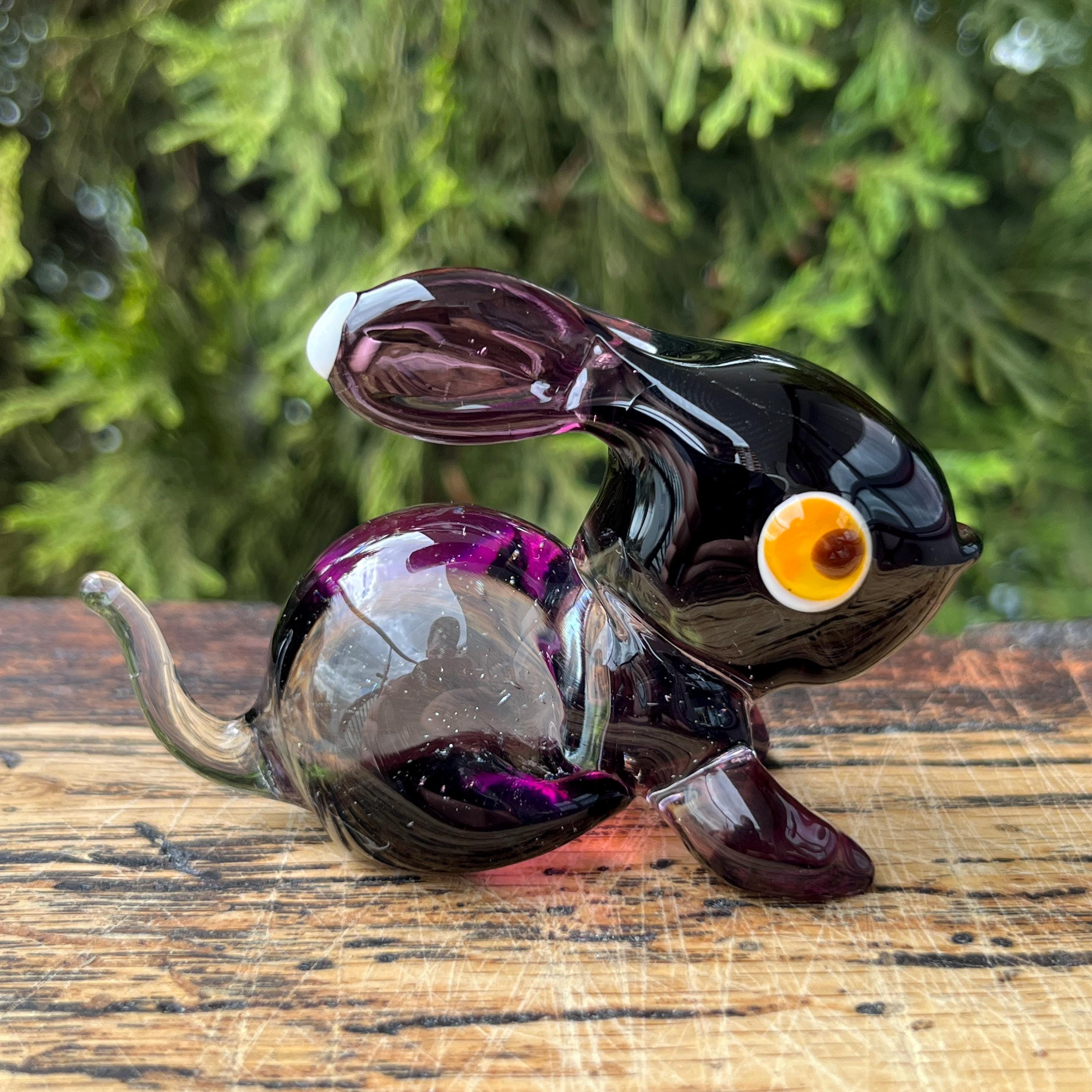 ムラーノガラス うさぎの置物 ガラスのウサギの置物：イースターのためのムラーノスタイルのウサギの