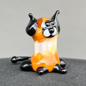 Small Cat Figure Micro Cat Sculpture Gift Glass Cat Miniature Art Glass Cat Tiny Glass Cat Figurine Cat Animals Toy Murano Cat Animals Tiny