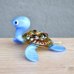 Blue Glass Turtle Figurine Animals Glass Turtles Sculpture Art - Etsy