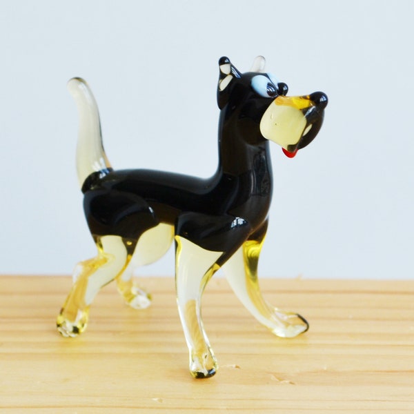 Small Glass Dog Figurine Animals Glass Dog Miniature Artglass Dogs Toy Murano Animals Tiny Small Figure Glass Puppy Dog Sculpture Decoration