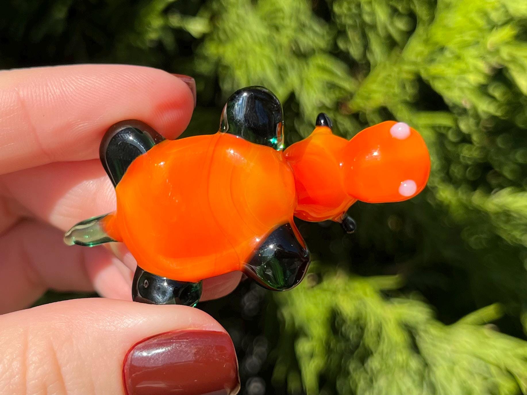 かばの置物 オレンジ 吹きガラスのカバの置物 - オレンジ色のミニチュア動物像 - Etsy 日本