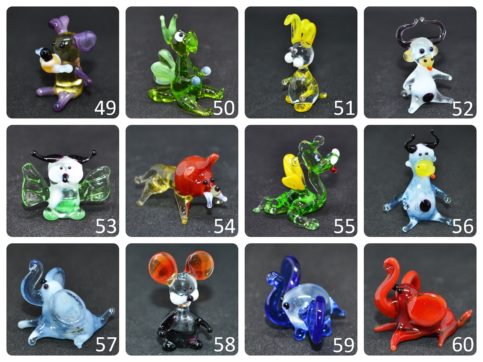 Glass Animals Tiny little murano glass dollhouse collectible Etsy