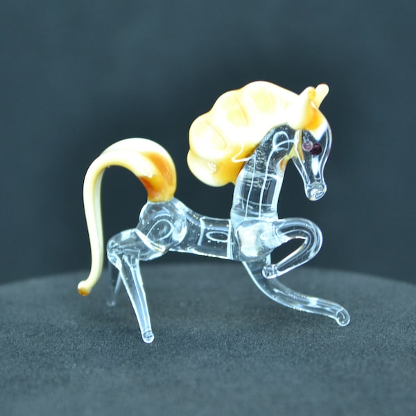 Art Glass Horse Statue Figurine Blown Glass Horse Micro Glass Horse Figure Doll House Horse Tiny Horse Miniature Small Horse Sculpture