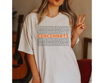 Cincinnati Orange and Black Comfort Colors T-Shirt