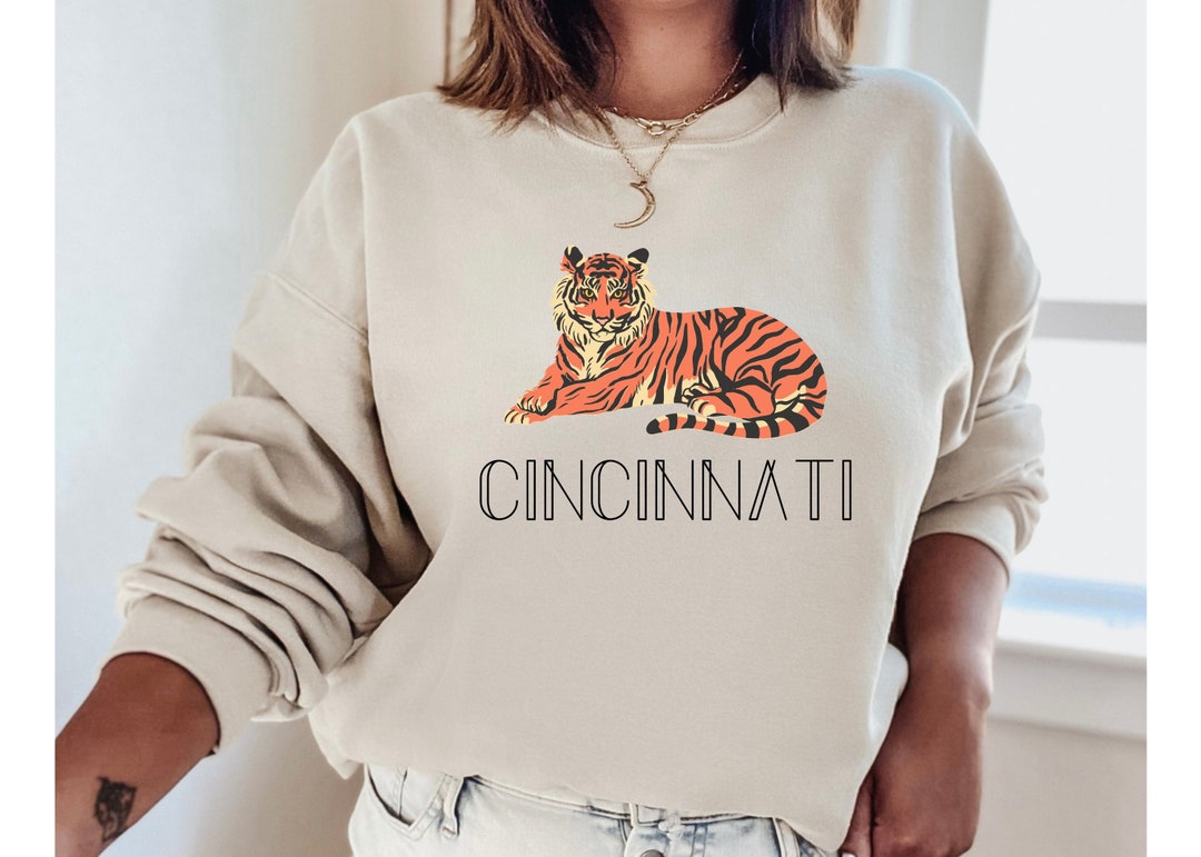 Cincinnati Bengals Tiger Print Sleeves Sweatshirt - AOP