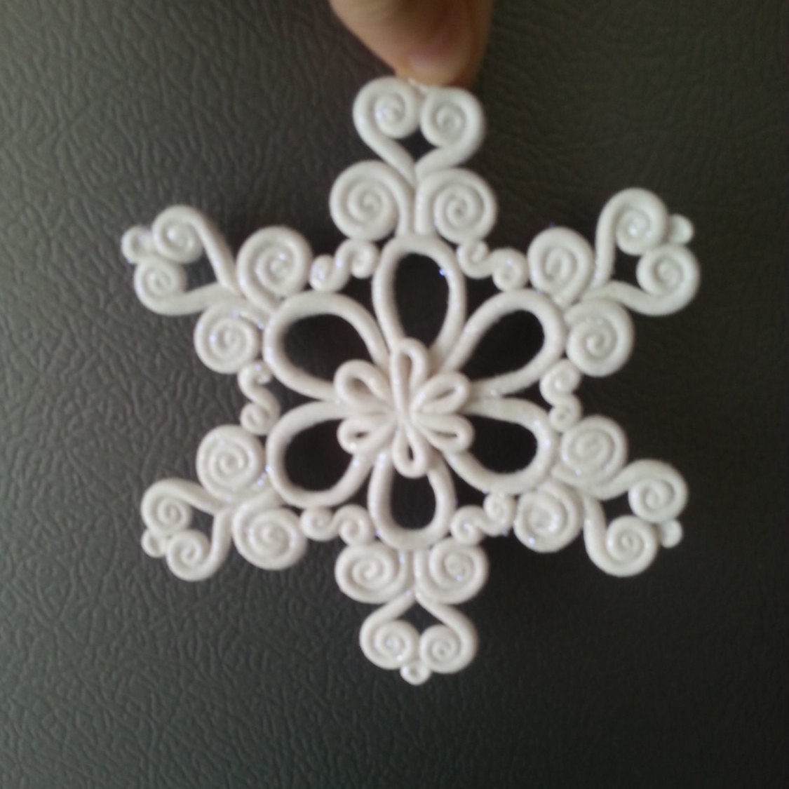 Handcrafted Polymer Clay Sparkly Snowflake Christmas Ornament Etsy Canada