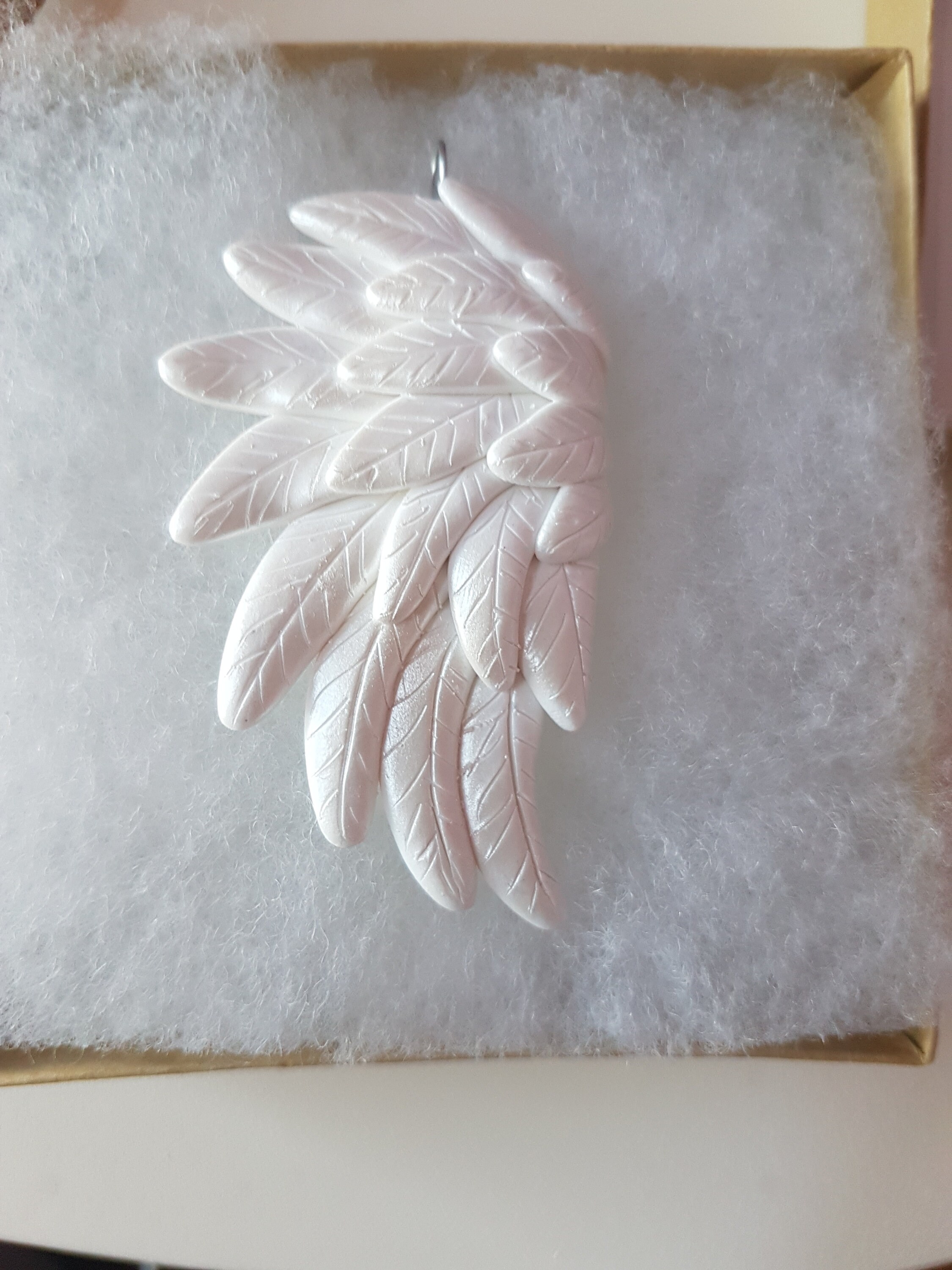 Handcrafted Polymer Clay Angel Wing Ornament Keepsake Gift Angel