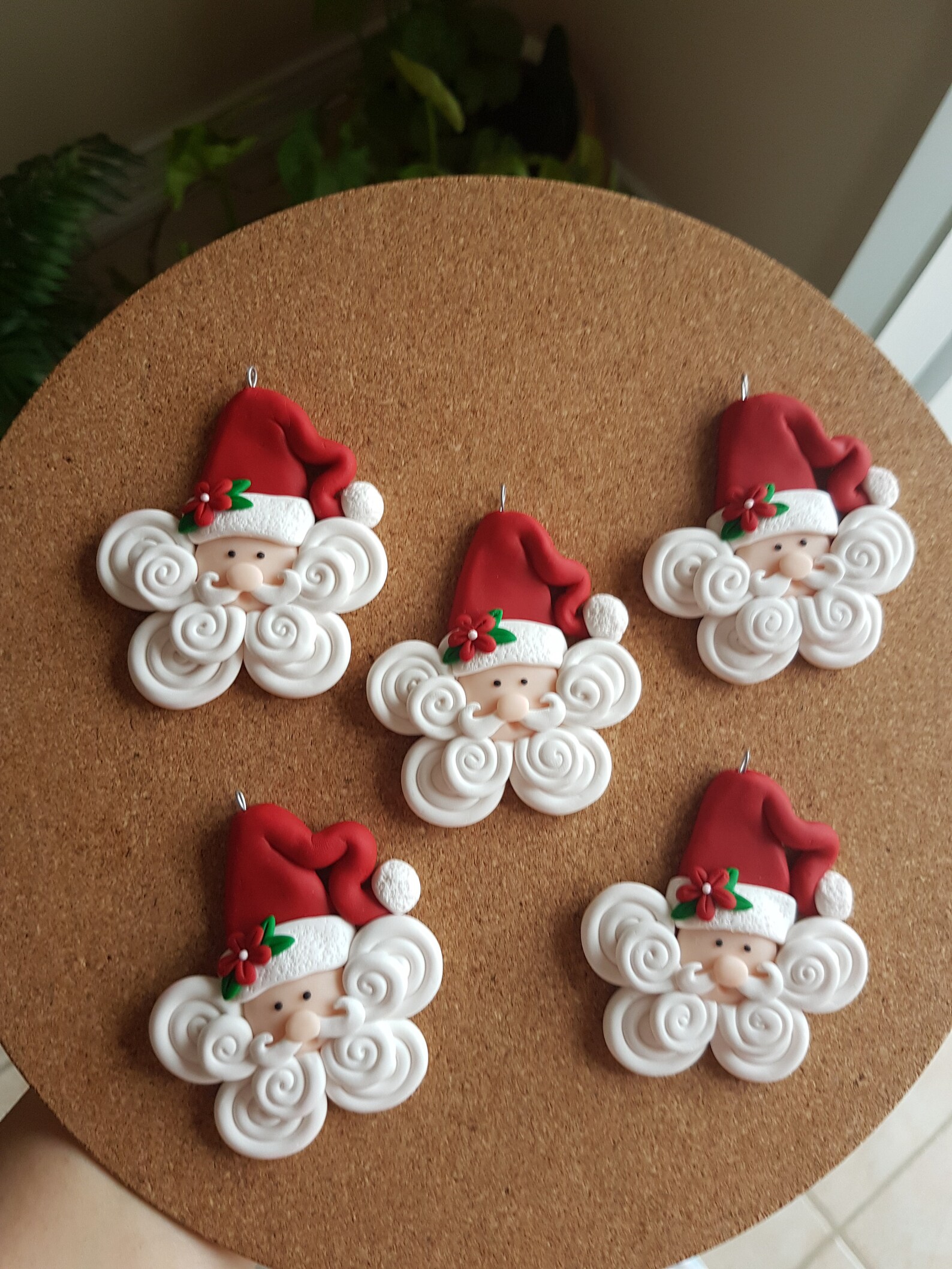 Handcrafted Polymer Clay Santa Christmas Ornament Santa Gift Etsy