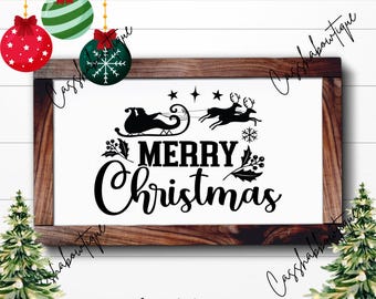 Merry Christmas Vinyl Decal: Holiday Home Decor