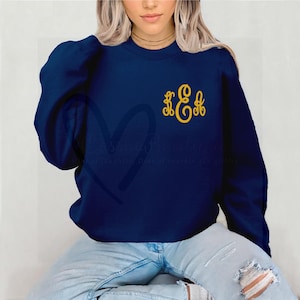 Embroidered Monogram Sweatshirt| Monogram sweatshirt| Personalized embroidered Sweatshirt| Monogram Sweater| Custom Embroidery| Bridal Gifts