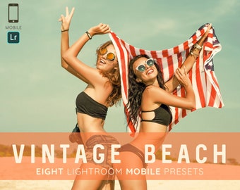 8 Retro Lightroom mobile presets, vintage presets, mobile, retro presets, Lightroom, commercial use, photo editing, Lightroom app, DOWNLOAD