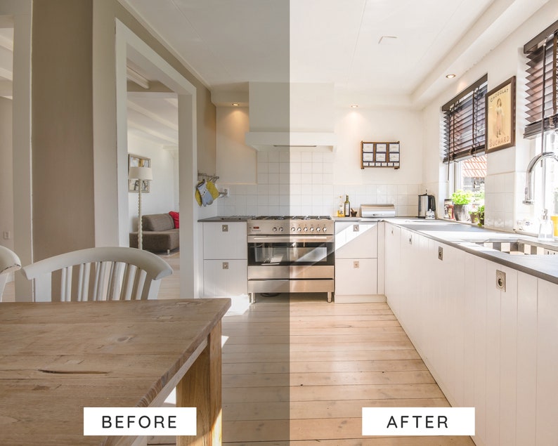 Lightroom desktop presets, bright, light, clean, interiors, real estate presets, Lightroom presets, light and airy, photo edits, DOWNLOAD image 2