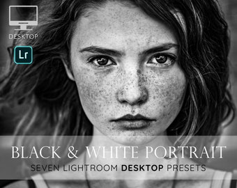 Monochrome presets, Black and white, Lightroom presets, desktop presets, Lightroom, preset, portrait, black and white, dark, dramatic, matte