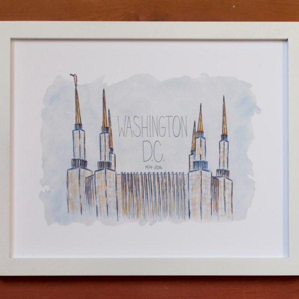 Dc Temple Watercolor - Etsy