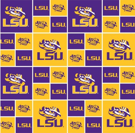 Priced per Yard LSU Block Louisiana State University Sykel Etsy