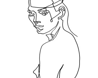 ART PRINT | &#39;Leila&#39; - continuous line print  - digital file download