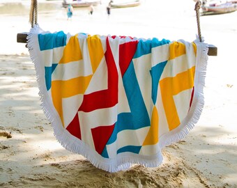 Luxurious, Round beach towel, paréo, turkish towels, oversized towel, beach time, stylish