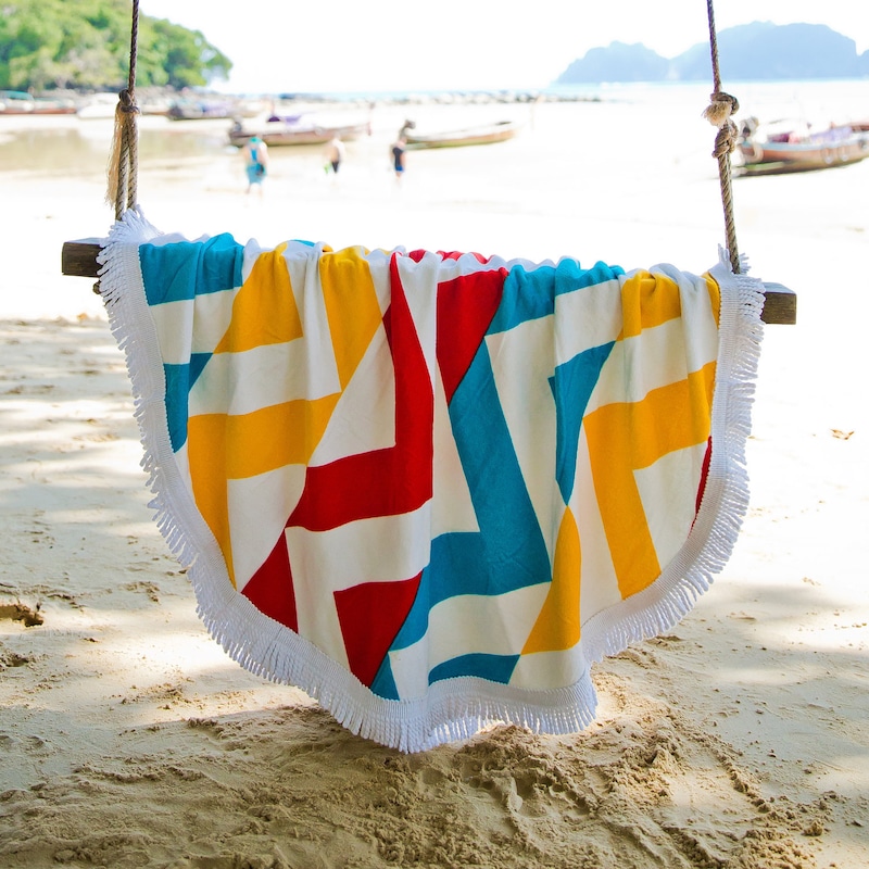 Round Peacock Beach Towel main image 0