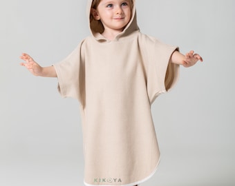 Toalla para niños turca Poncho para niños, Poncho con capucha, Peshtemal, Ropa de playa, Baño, Ducha, Ropa de bebé, Regalo
