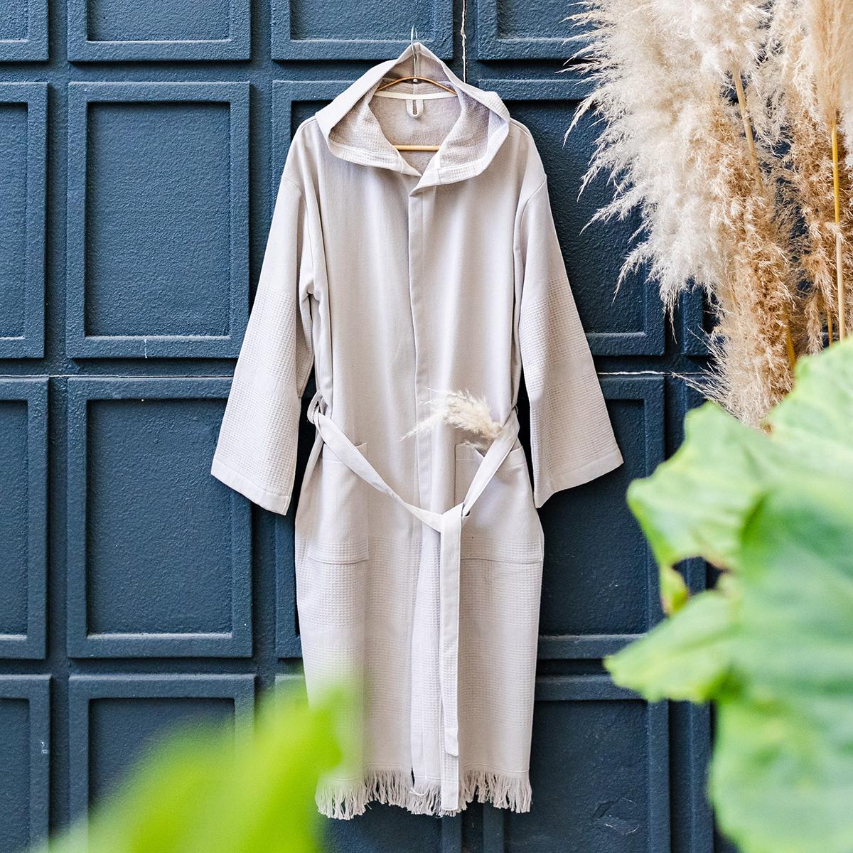 Beige Bathrobe Turkish Cotton Resort Light Luxury Plain Natural White ...