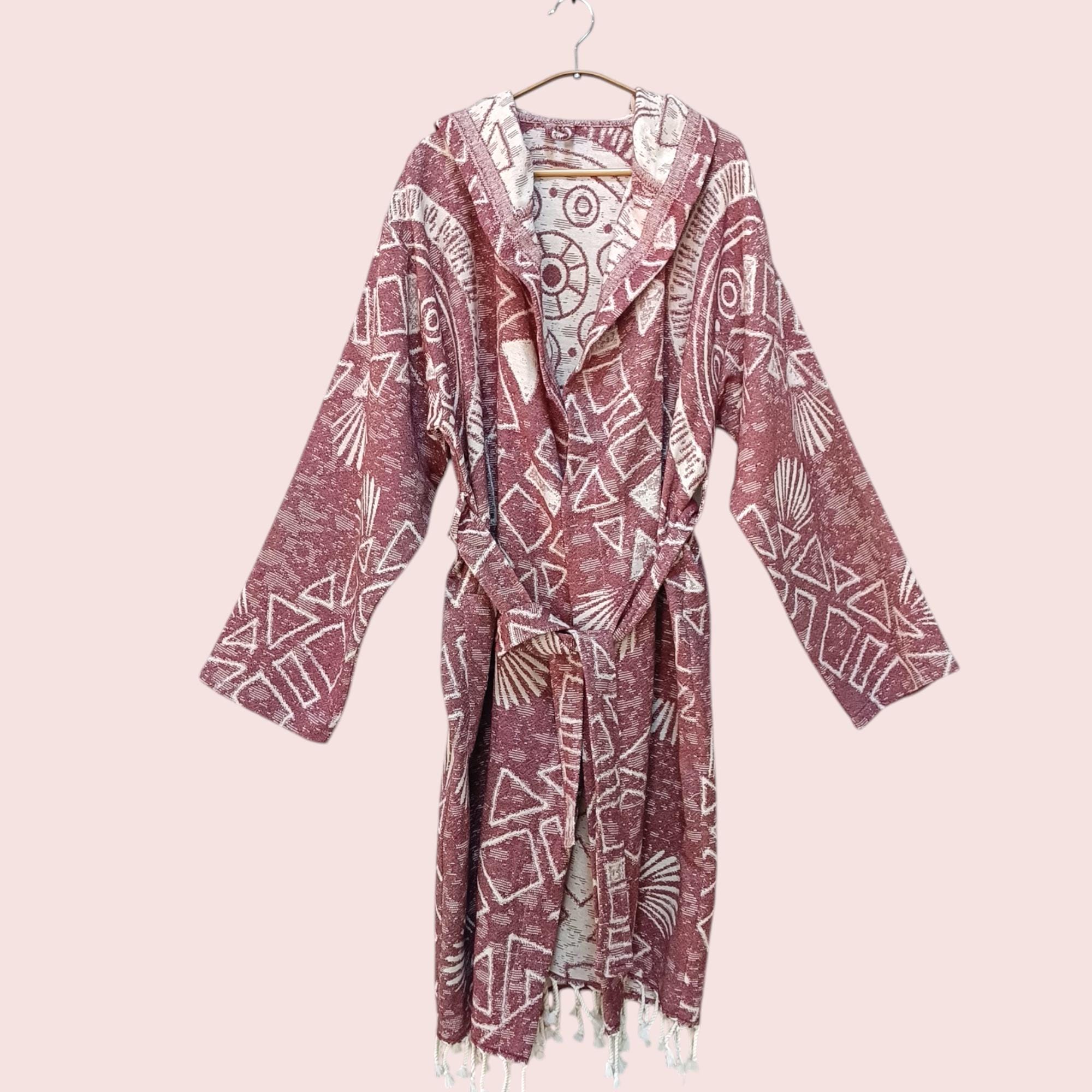 Mandala Turkish Cotton Bathrobe: Lightweight Resort Robe, Unisex Peshtemal
