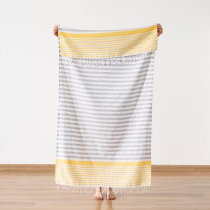 Türkisches Strandtuch Capri, zweifarbig gestreift, 100 % Baumwolle (Peshtemal)