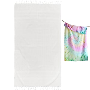 White Turkish Beach Towel for DIY Tie-dye Application Items Things to Tie dye Party Tiedye Project SandFree 39x78 Lightweight Blanket Cotton