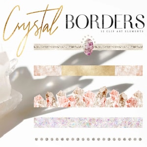 May include: A set of 12 crystal borders, featuring a variety of designs, including glitter, gold, and crystal shapes. The borders are perfect for adding a touch of sparkle and elegance to your projects.
