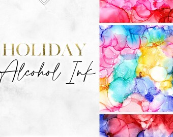 Colorful Alcohol Ink Seamless Digital Paper: Festive Holiday Christmas Easter Background Patterns (Digital Download)
