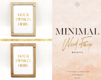 5x7 Wood Frame Mockup: Minimalist Styled Stock Photo (Digital Download)