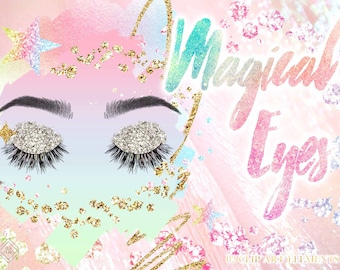Eyelash & Brow Clipart: MUA Makeup Graphics, Lash Eyebrow PNG Images (Digital Download)