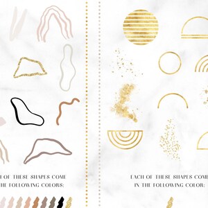 May include: A set of abstract shapes in various colors, including pink, brown, black, and gold. The shapes are simple and geometric, and they are arranged in a grid pattern. The shapes are perfect for use in digital design or for creating physical artwork.