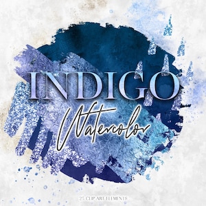 Indigo Navy Blue Brush Strokes Clipart - Watercolor Stroke Clip Art - Water Color Brushstrokes PNG - Abstract Brushstroke Logo Graphics