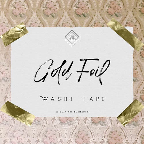 Gold Digital Washi Tape Clipart Clip Art Frame Graphics for Etsy