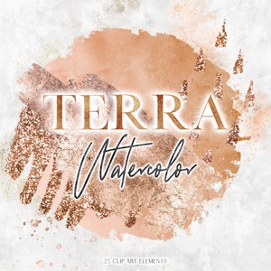 Terracotta Brown Watercolor Brush Stroke Clipart - Earthy Water Color PNG Brushstrokes - Neutral Abstract Shapes - Circle DIY Logo Graphics
